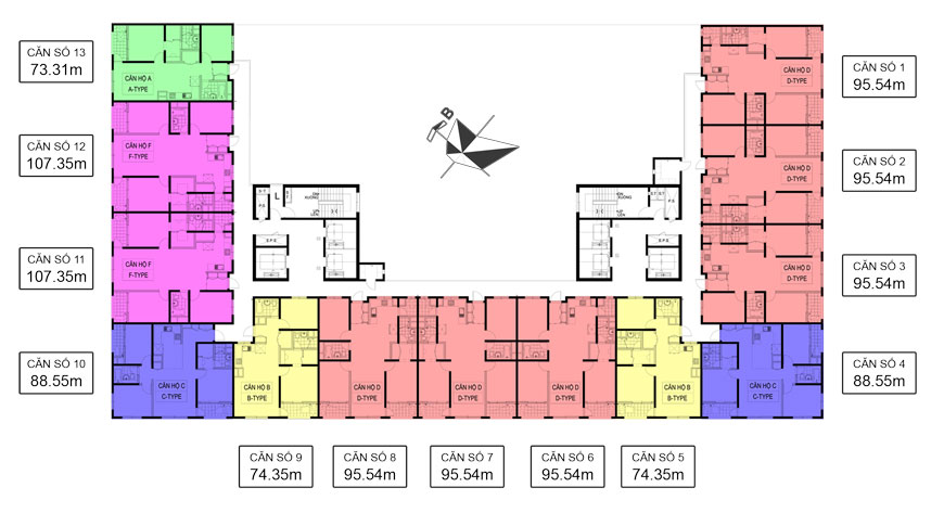 Mặt bằng tổng thể của Chung Cư Quốc Tế Booyoung Vina